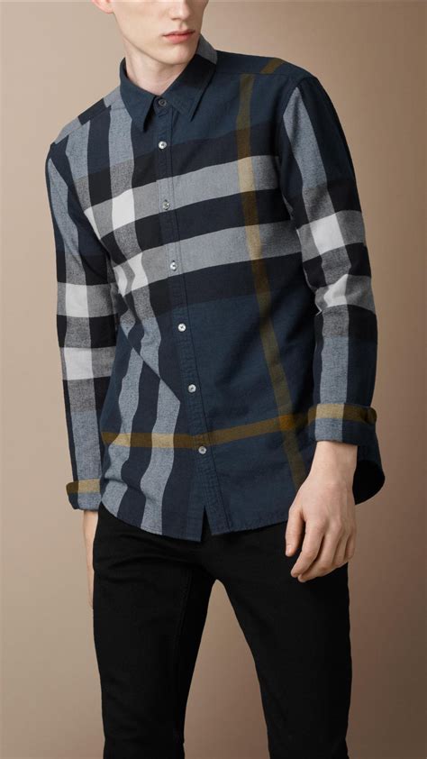 burberry brit mens shirt|burberry brit men's flannel melange.